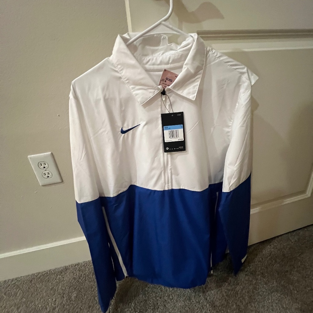 Nike White and Blue Lightweight Shirt Jacket